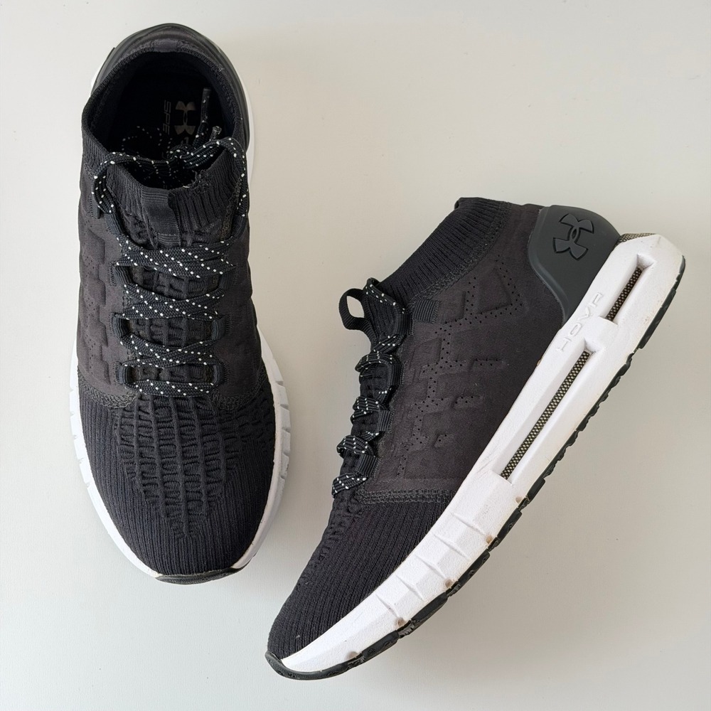 Under Armour HOVR Phantom Running Shoes Men 9.5 Black Athletic Knit Training Gym